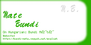 mate bundi business card